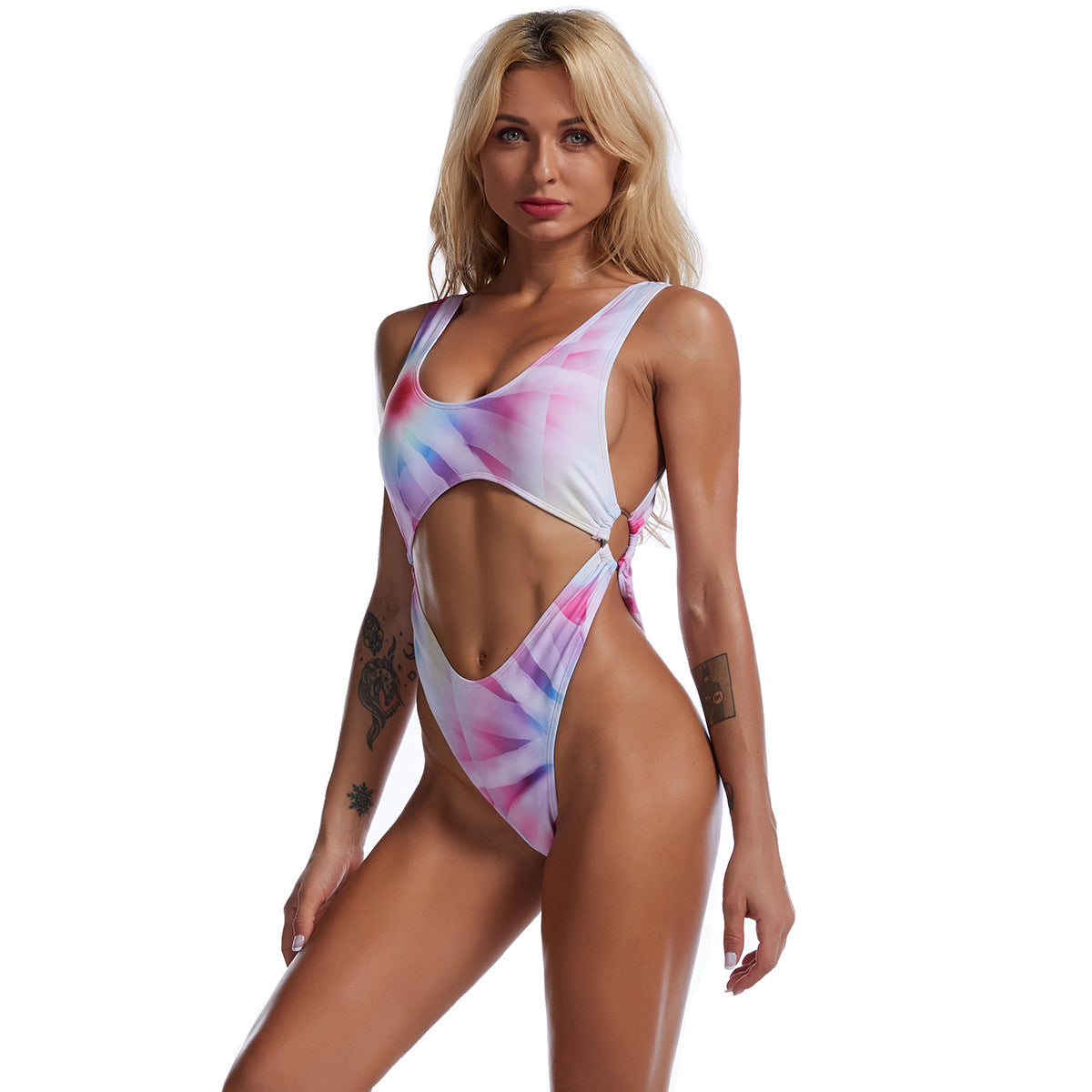 Maillot de bain monokini échancré bicolore Berg-Feldt pour femme