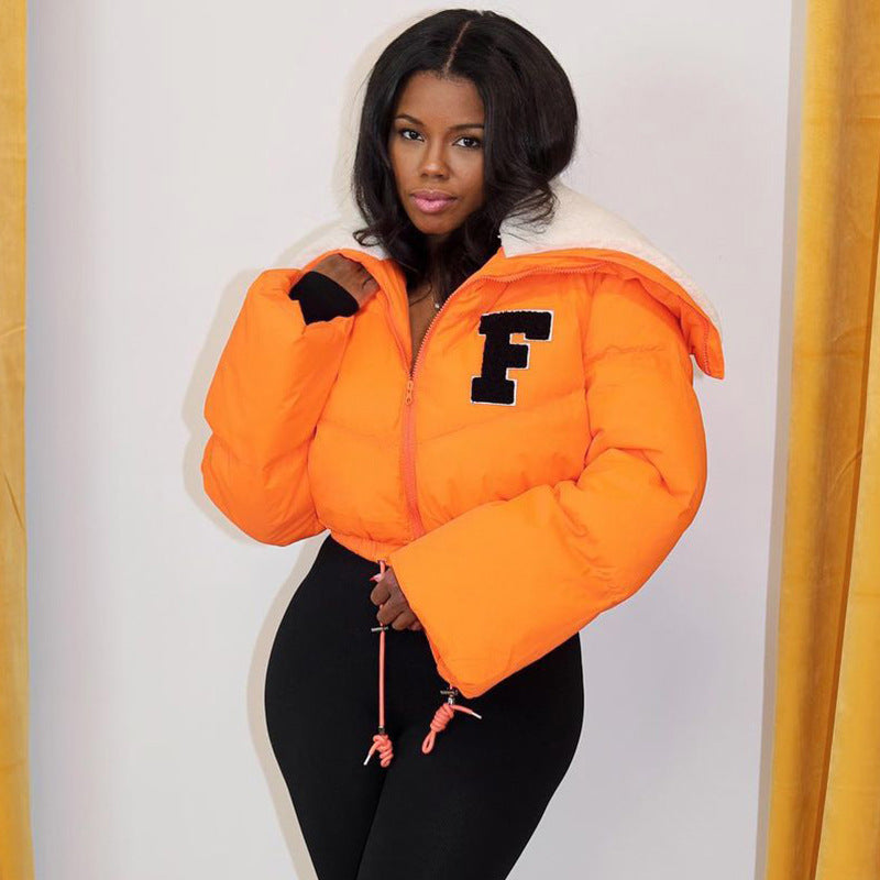 Women's Fleece-Lined Cropped Puffer Jacket berg-feldt