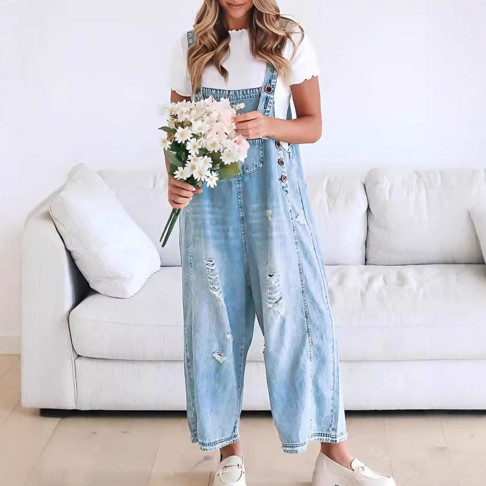 Women's Relaxed-Fit Denim Overalls berg-feldt