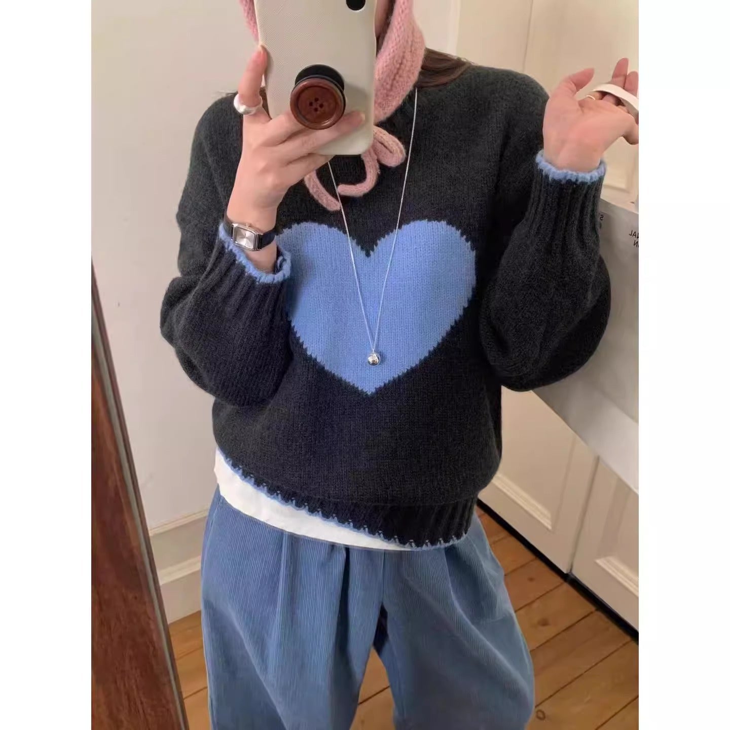 Pull tendance pour femme, motif cœur et coupe décontractée Berg-Feldt