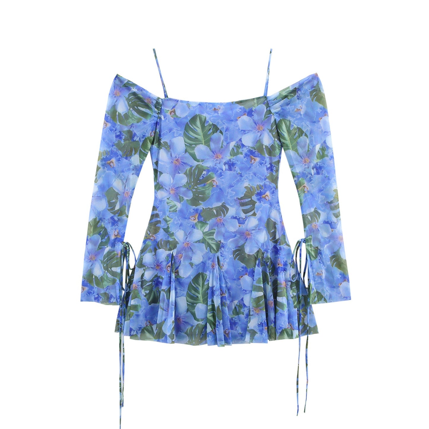 Women's Off-Shoulder Ruffle Mini Dress with Tie Detail berg-feldt