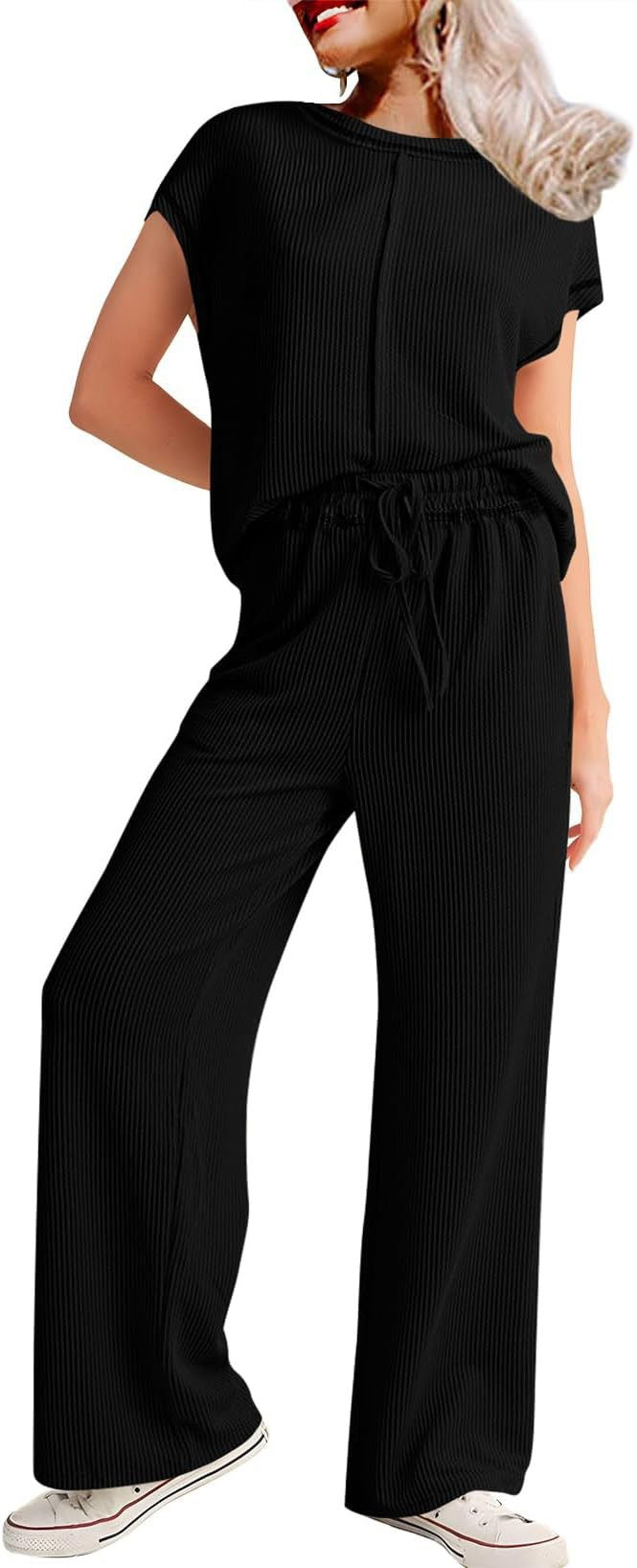 Weitbeiniger Damen-Jumpsuit aus Rippstoff, lässiger Schnitt von berg-feldt