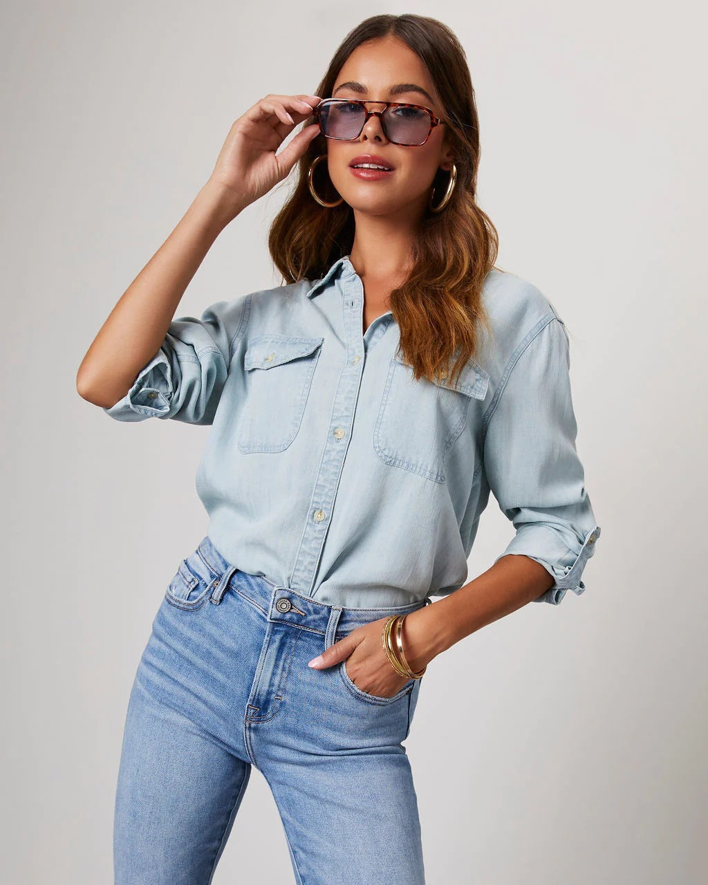 Women's Denim Button-Down Shirt by berg-feldt