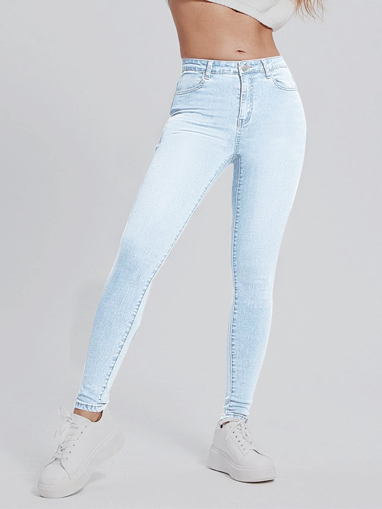 Figurformende Damen-Jeans mit hohem Bund, schmal geschnitten, Stretch-Qualität von berg-feldt