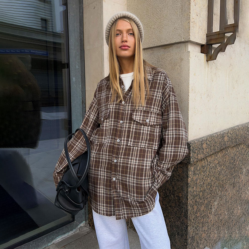 Women's Oversized Plaid Flannel Shirt by berg-feldt