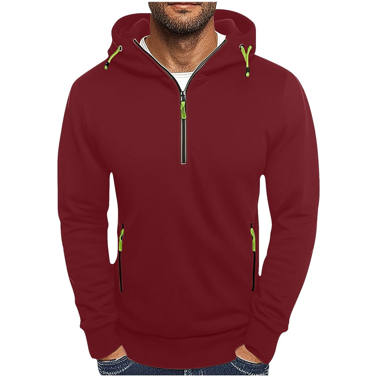 Sweat à capuche tendance pour homme avec demi-fermeture éclair et deux poches Berg-Feldt