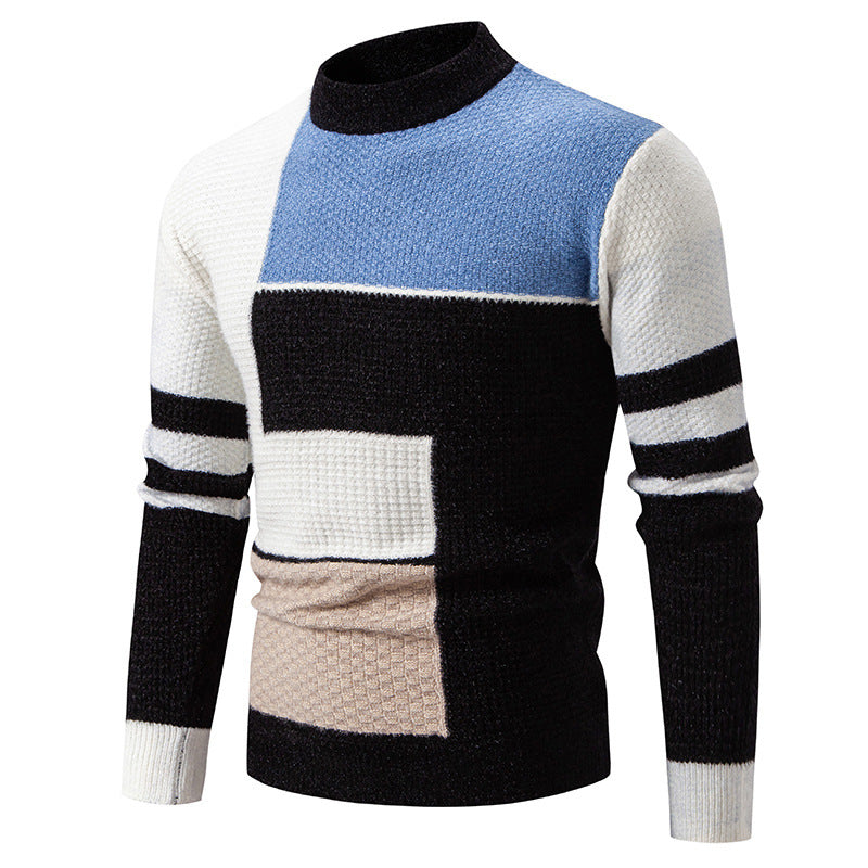 Herren modischer Pullover mit strukturiertem Farbblockdesign Berg-Feldt