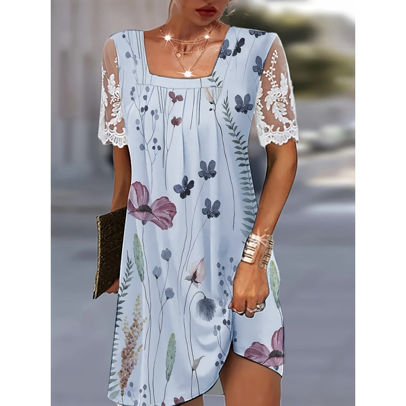 Robe courte brodée de fleurs de berg-feldt pour femme