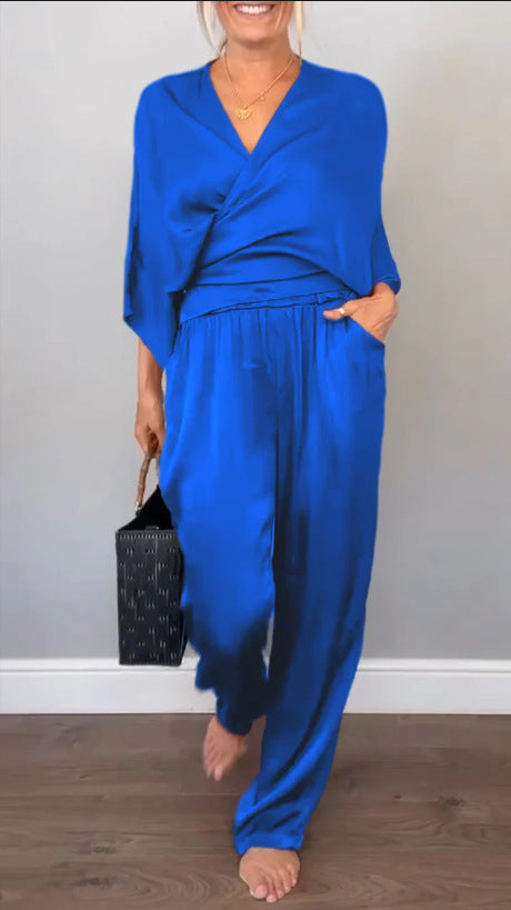 Wickel-Oberteil und weite Hose Damen Chiffon Zweiteiler berg-feldt