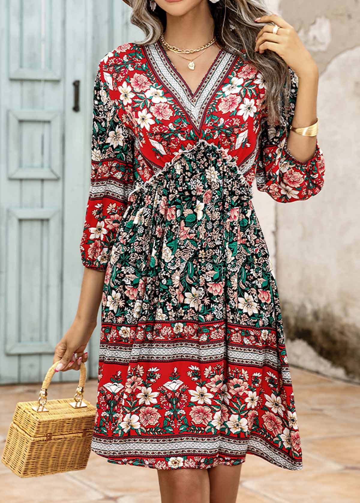 Sommerkleid für Damen in Uni und Blumenmuster von berg-feldt