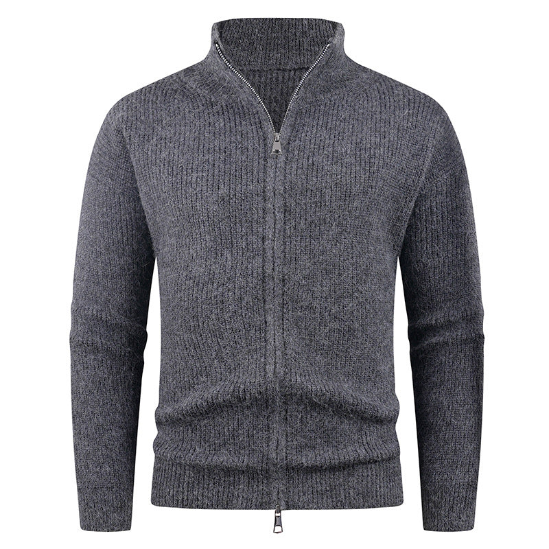 Pull en maille à col montant et zip décoratif pour homme Berg-Feldt
