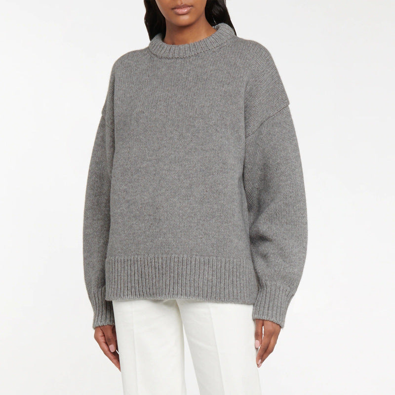 Bequemer Damenpullover mit hohem Kragen und entspannter Passform von berg-feldt