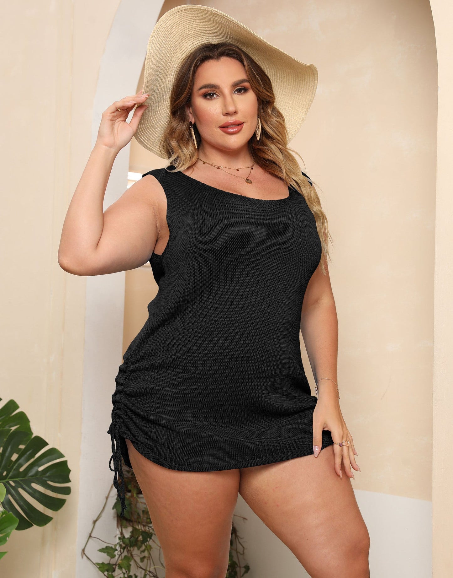 Robe tunique Berg-Feldt pour femme avec fronces latérales et coupe ajustable