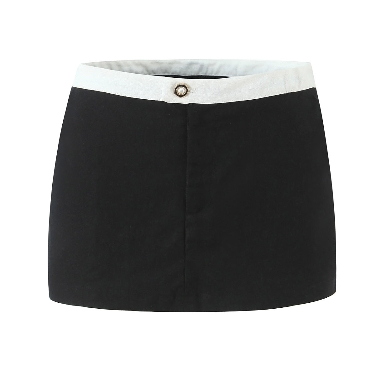 Women's High-Waisted A-Line Mini Skirt with Contrast Waistband