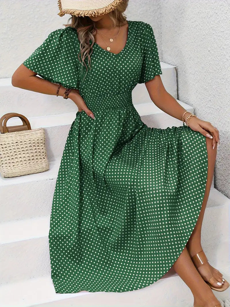 Weites Maxikleid mit V-Ausschnitt von berg-feldt