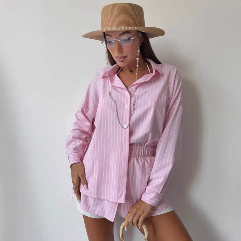 Ensemble Berg-Feldt pour femme : Chemise courte et short, style décontracté