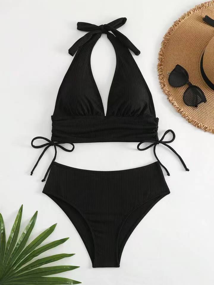 Ensemble de bikini femme élégant taille haute avec liens à nouer berg-feldt