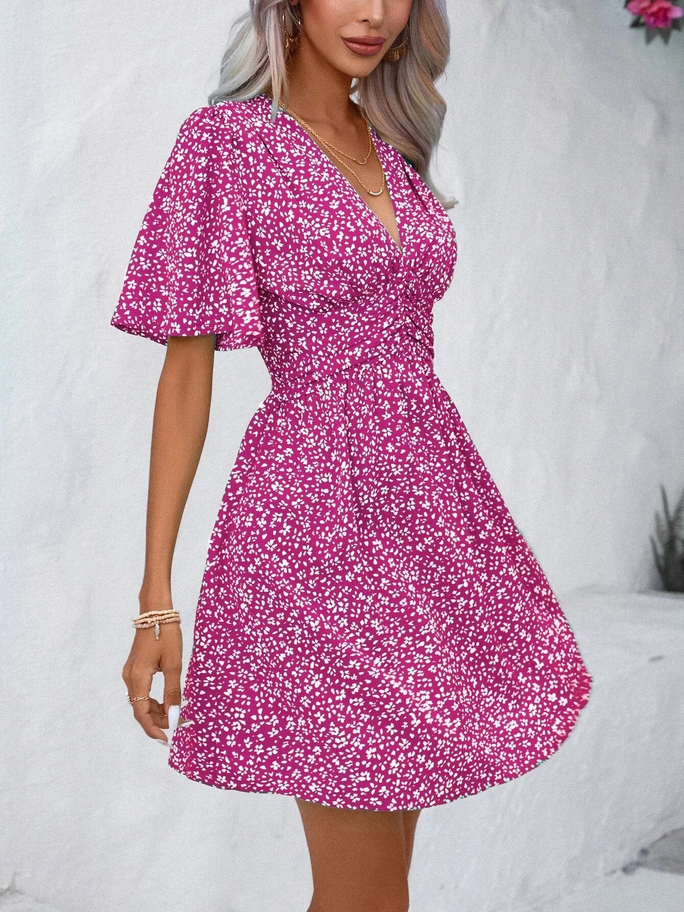 Robe d'été femme, col en V, jupe fluide par berg-feldt