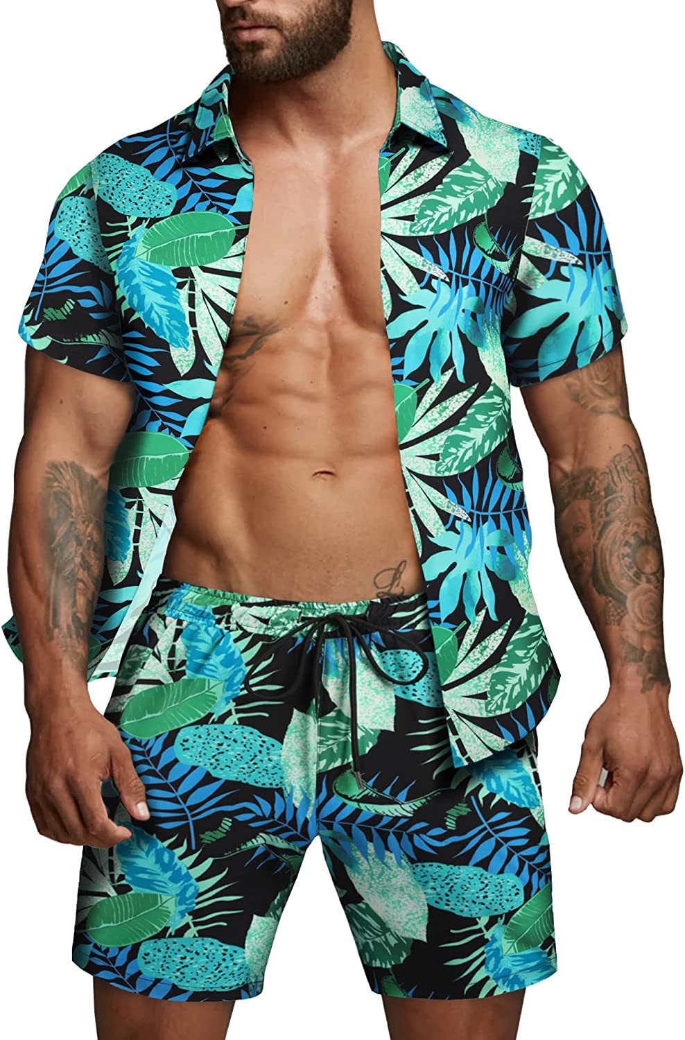 Berg-Feldt Herren Kurzarmhemd und Badeshorts Set