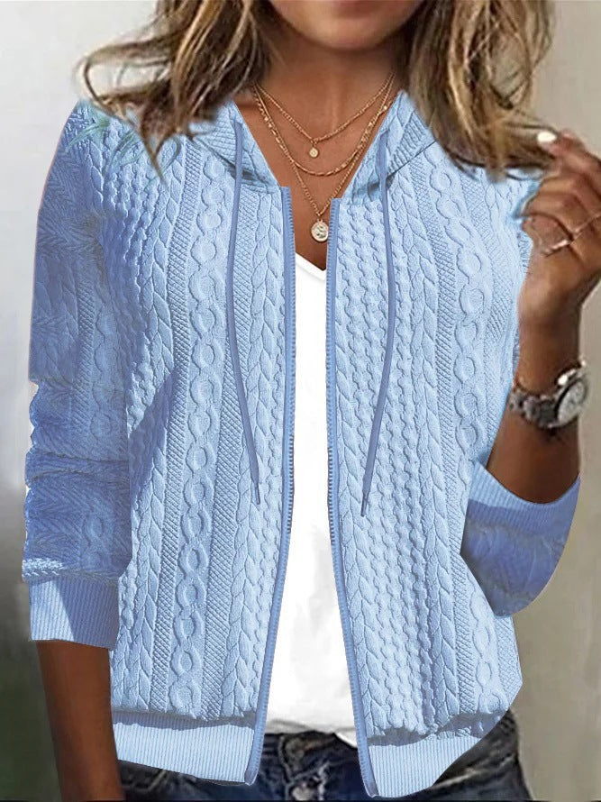 Women's Cable Knit Zip-Up Hoodie by berg-feldt