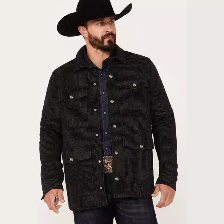 Veste en flanelle de montagne tendance pour homme avec doubles poches de poitrine Feldt