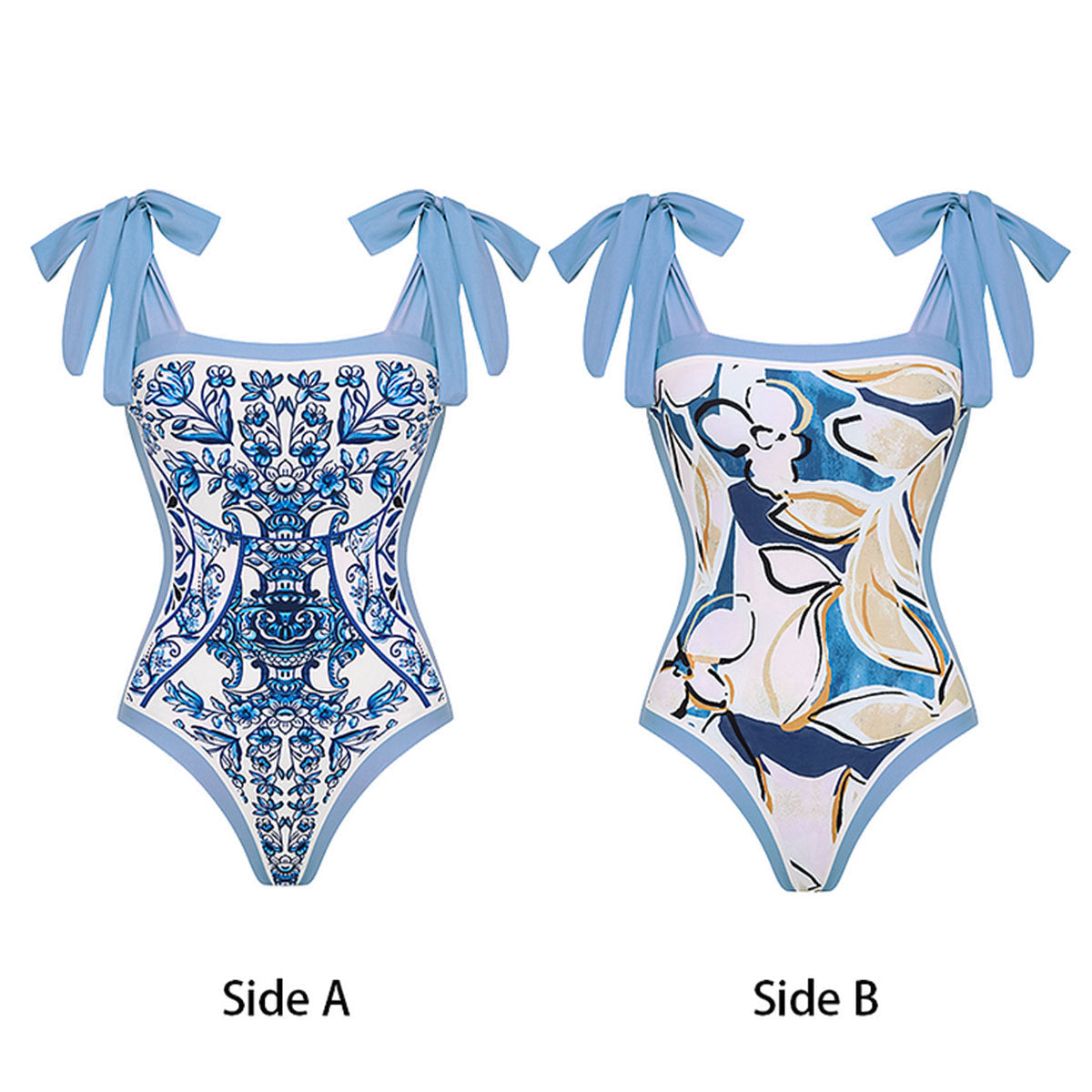 Badeanzug für Damen mit verstellbaren Trägern und zweifarbigem Design von berg-feldt