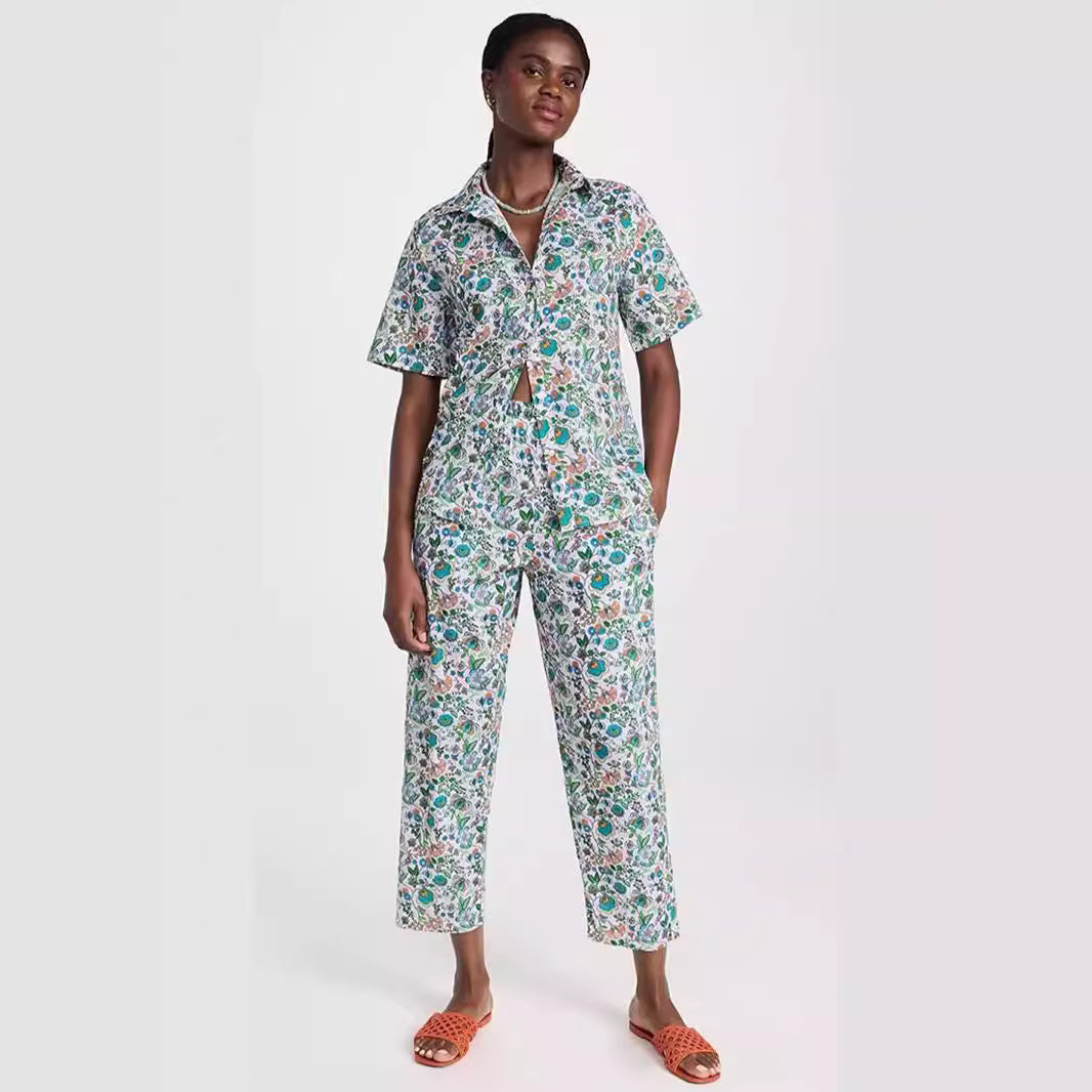 Women's Floral Print Two-Piece Loungewear Set by berg-feldt