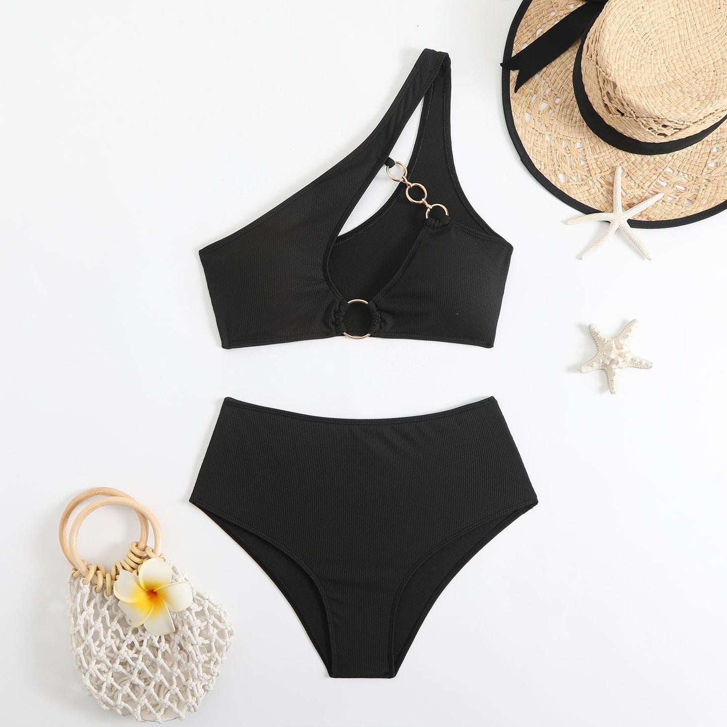 Asymmetrischer Damen-Bikini mit High Waist und Cut-Outs von berg-feldt