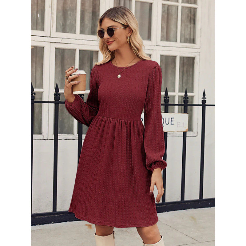 A-Linien Kleid für Damen, langärmelig, strukturiert von berg-feldt