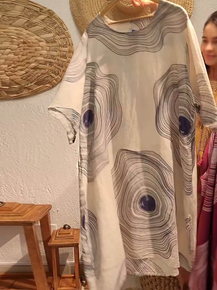 Weites Tunika-Kleid für Damen mit außergewöhnlichem Muster von berg-feldt