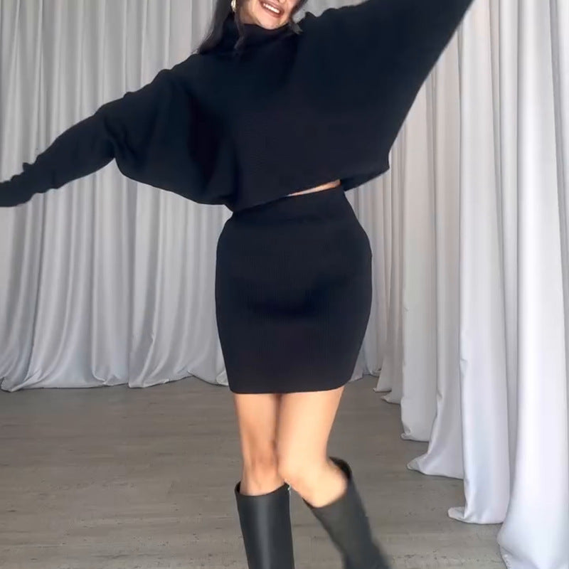 Damen Strickkleid mit lässigem Rollkragen und angeschnittenen Ärmeln Berg-Feldt