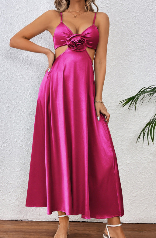 Robe longue élégante avec application florale et dentelle de berg-feldt
