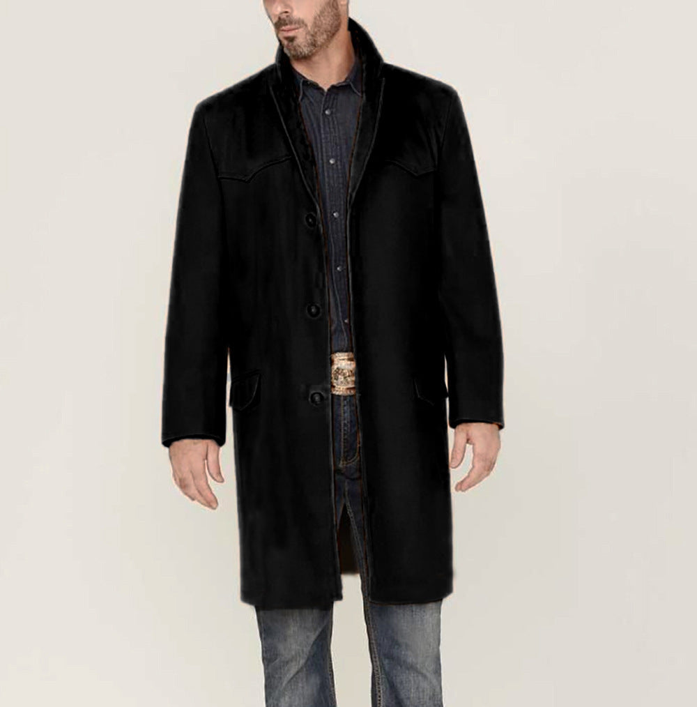 Herren eleganter langärmliger Übercoat mit modernen Akzenten Berg-Feldt