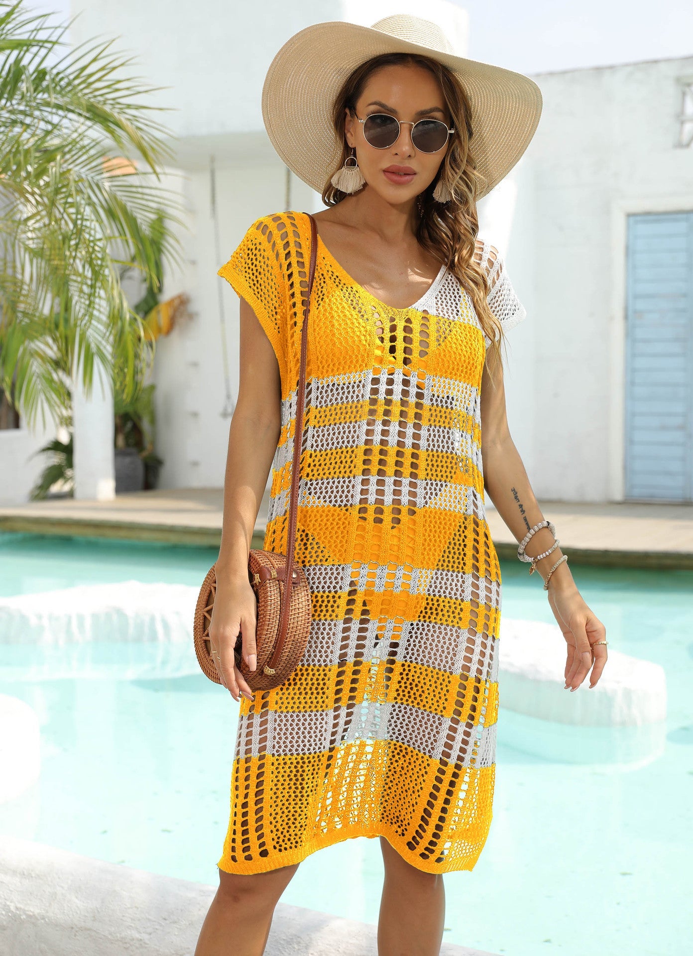 Women's Open Knit Crochet Beach Dress berg-feldt