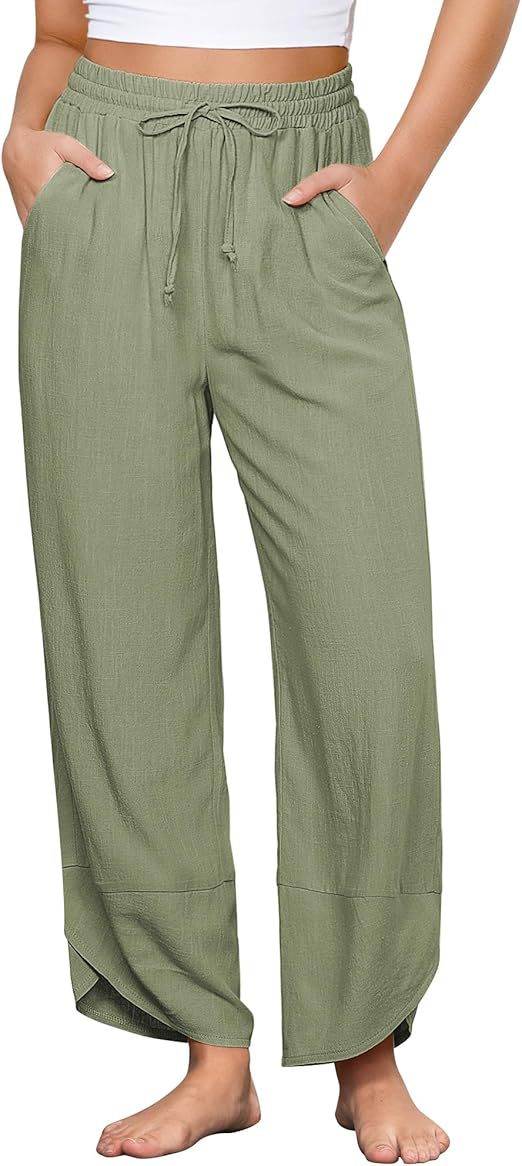 Bequeme, luftige Palazzohose für Damen mit elastischem Bund und Taschen von berg-feldt