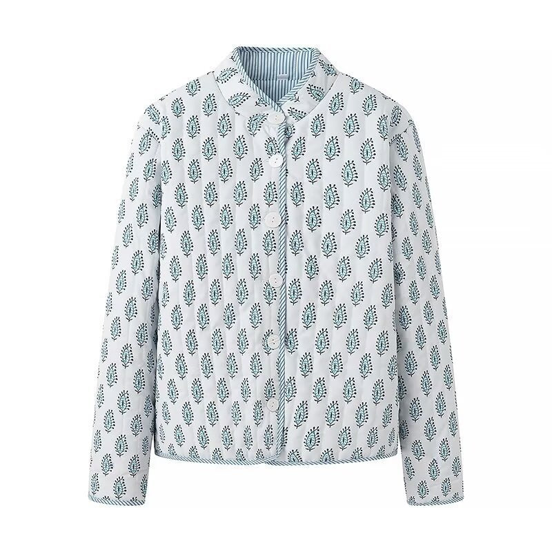 Women's Quilted Floral Button-Up Jacket berg-feldt