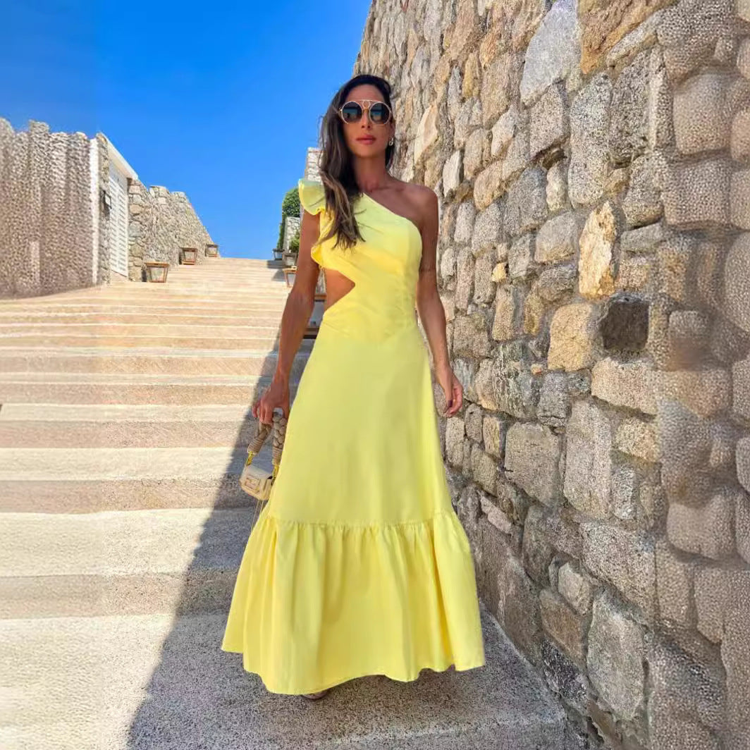 Asymmetrisches Maxikleid mit Rüschen von berg-feldt für Damen