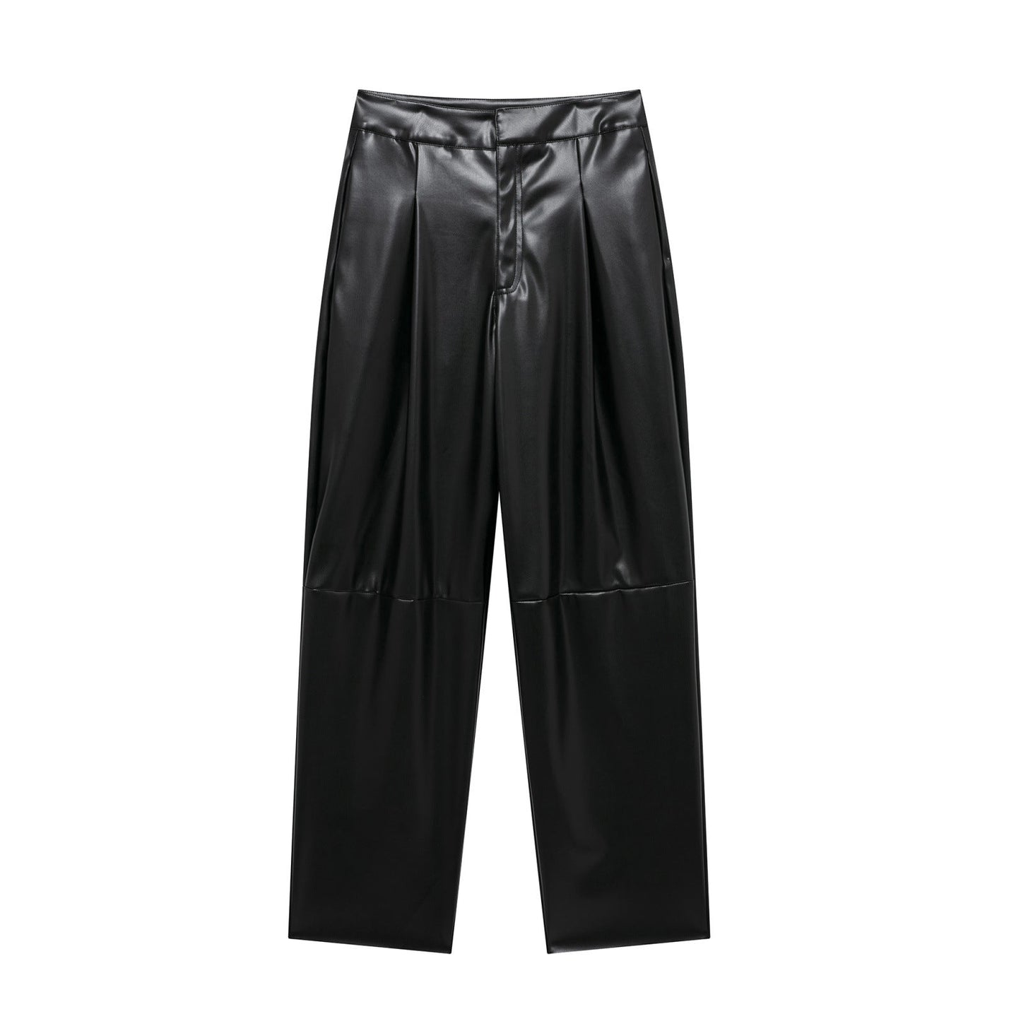 Weite Lederimitat-Hose mit Falten von berg-feldt für Damen