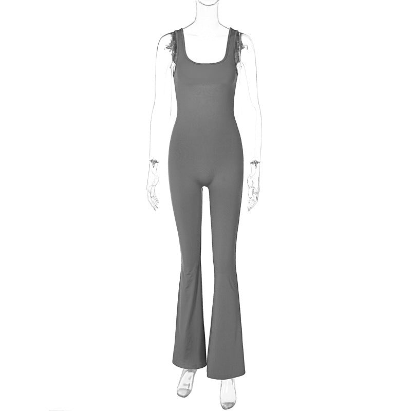 Weitbeiniger Damen-Jumpsuit mit Rüschen und figurbetonter Passform von berg-feldt