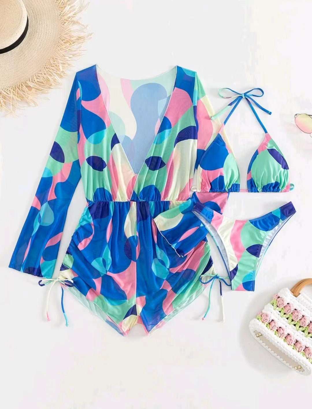 Women's Colorful Long-Sleeve Swimsuit Set berg-feldt
