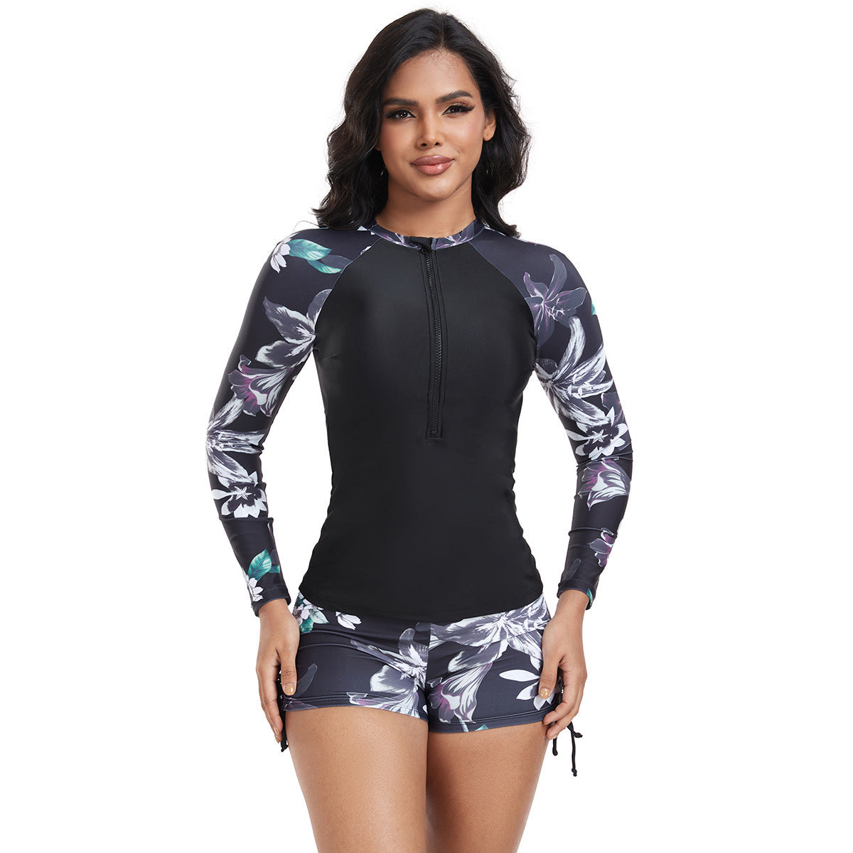 Combinaison de surf à manches longues pour femme à motif floral de berg-feldt