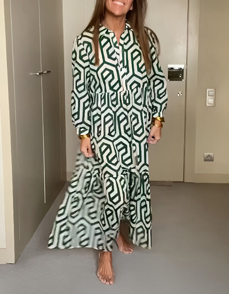 Wickelkleid für Damen mit geometrischem Muster und weitem Saum von berg-feldt