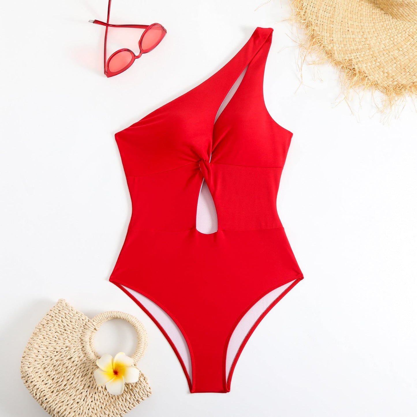Maillot de bain monokini asymétrique Berg-feldt pour femme avec découpes