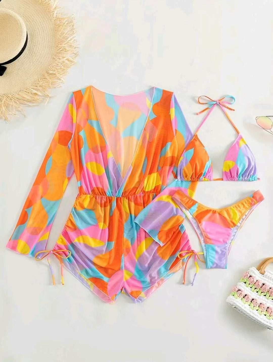 Women's Colorful Long-Sleeve Swimsuit Set berg-feldt