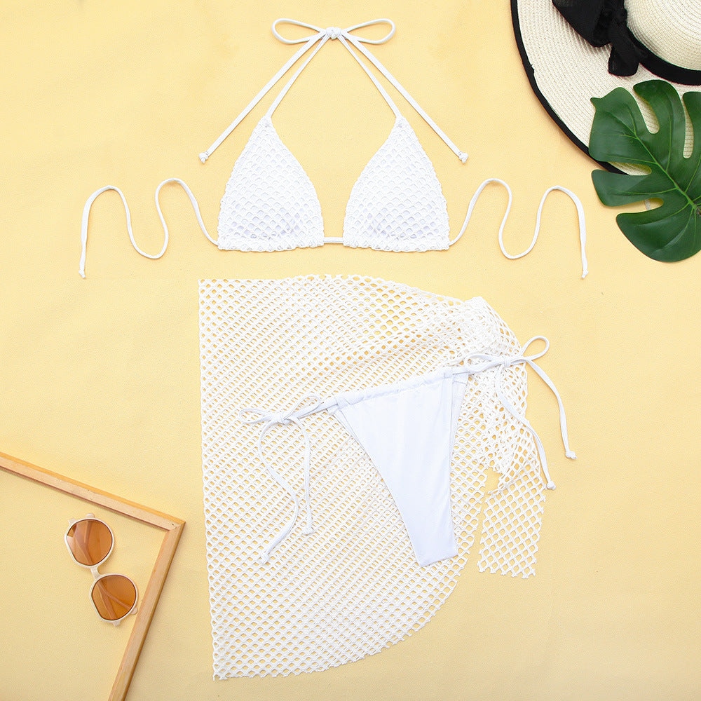 Ensemble bikini charmant avec détails en maille et jupe de berg-feldt pour femme