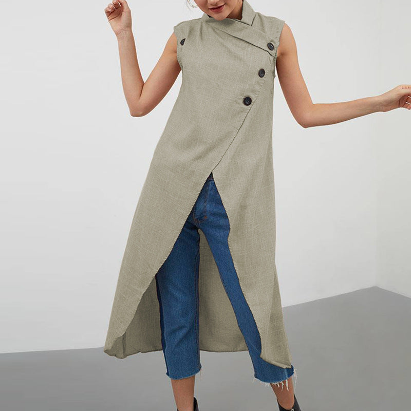 Asymmetrisches Maxikleid mit Stehkragen von berg-feldt für Damen