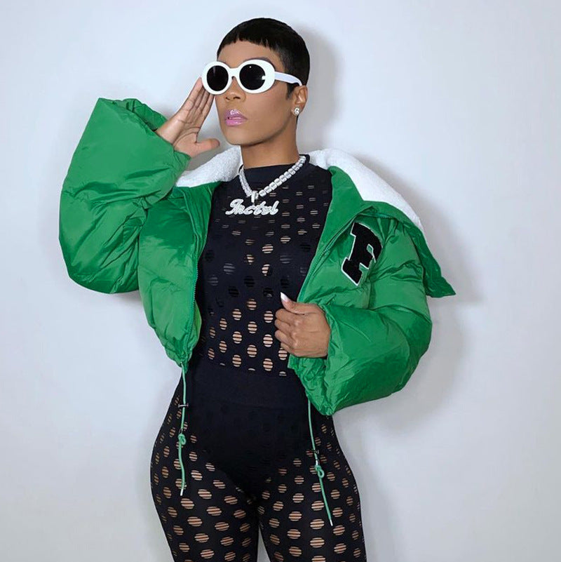 Women's Fleece-Lined Cropped Puffer Jacket berg-feldt