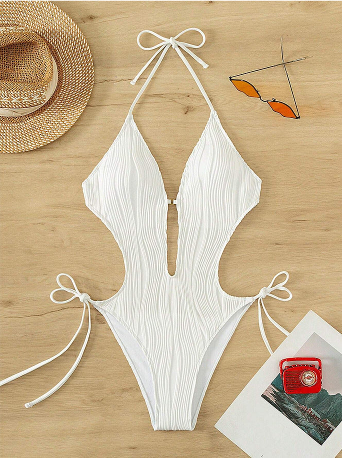 Maillot de bain côtelé femme Berg-Feldt, coupe haute