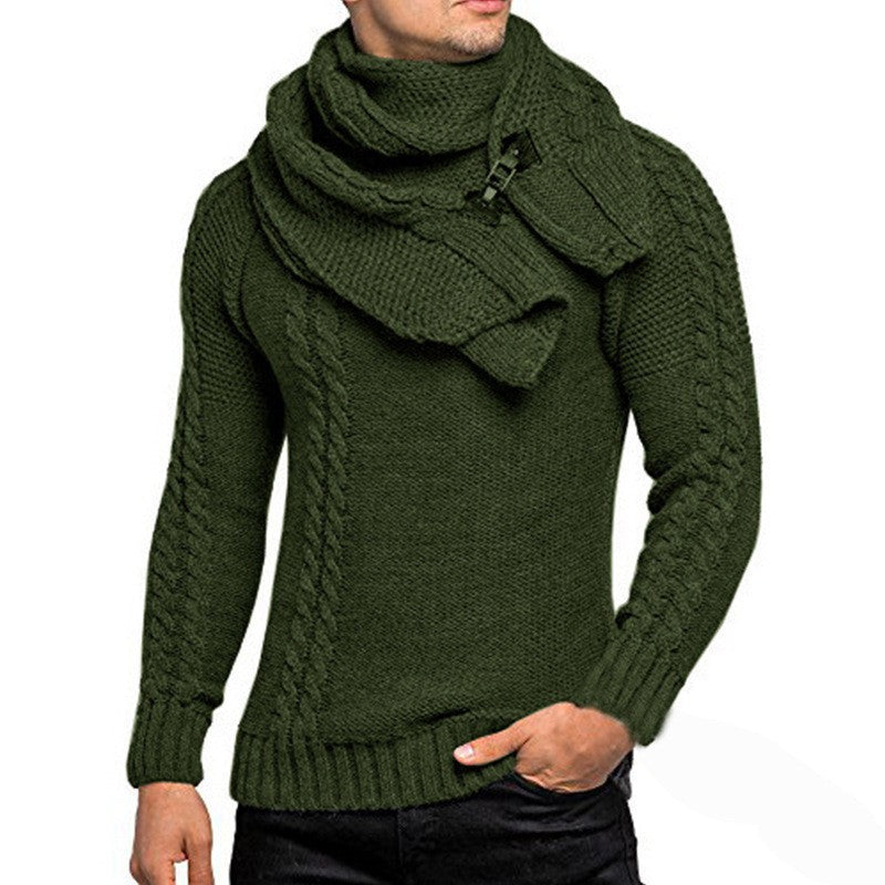 Herren Strickpullover mit integriertem Schal Berg-Feldt