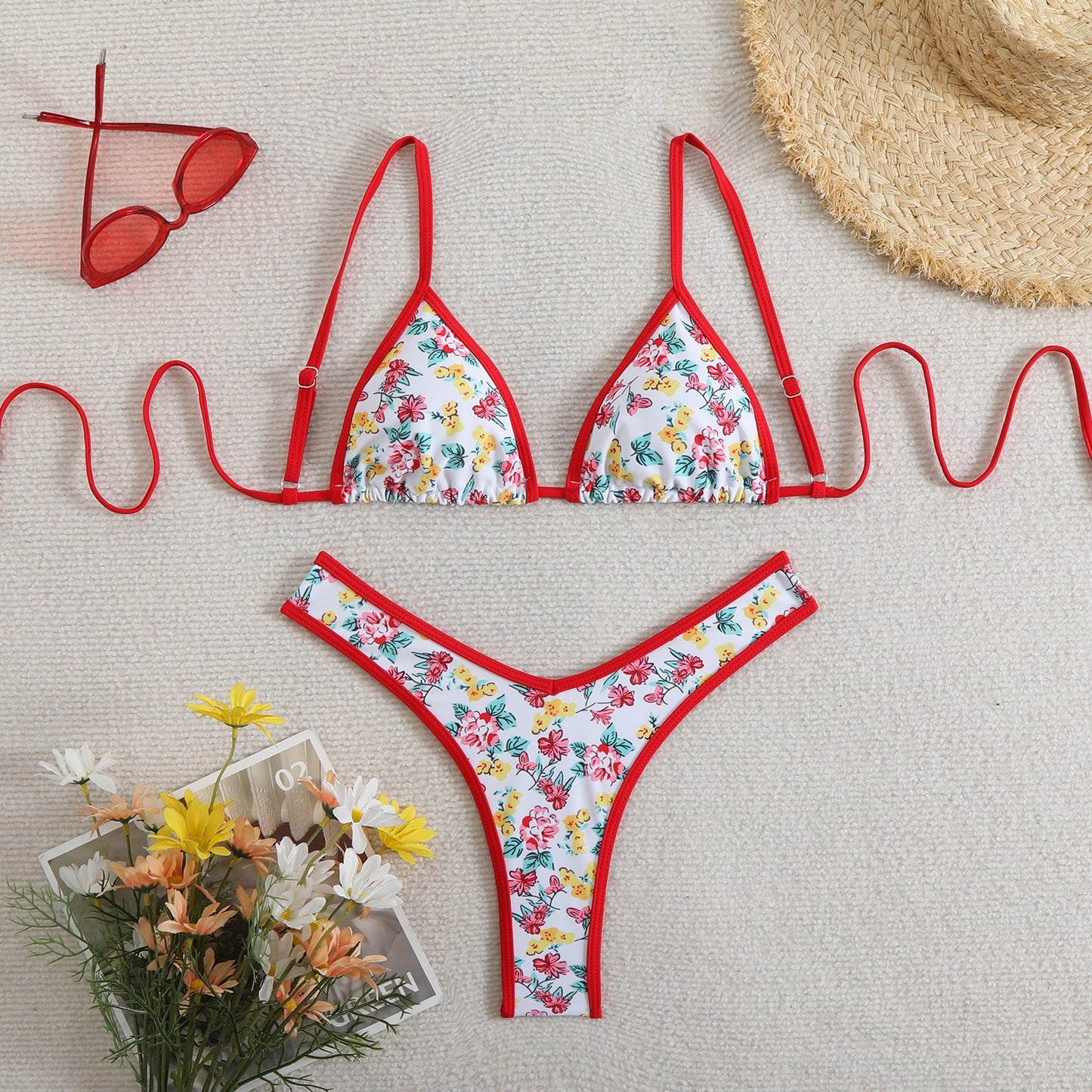 Haut de maillot de bain triangle fleuri Berg-feld pour femme (référence 1750839271)